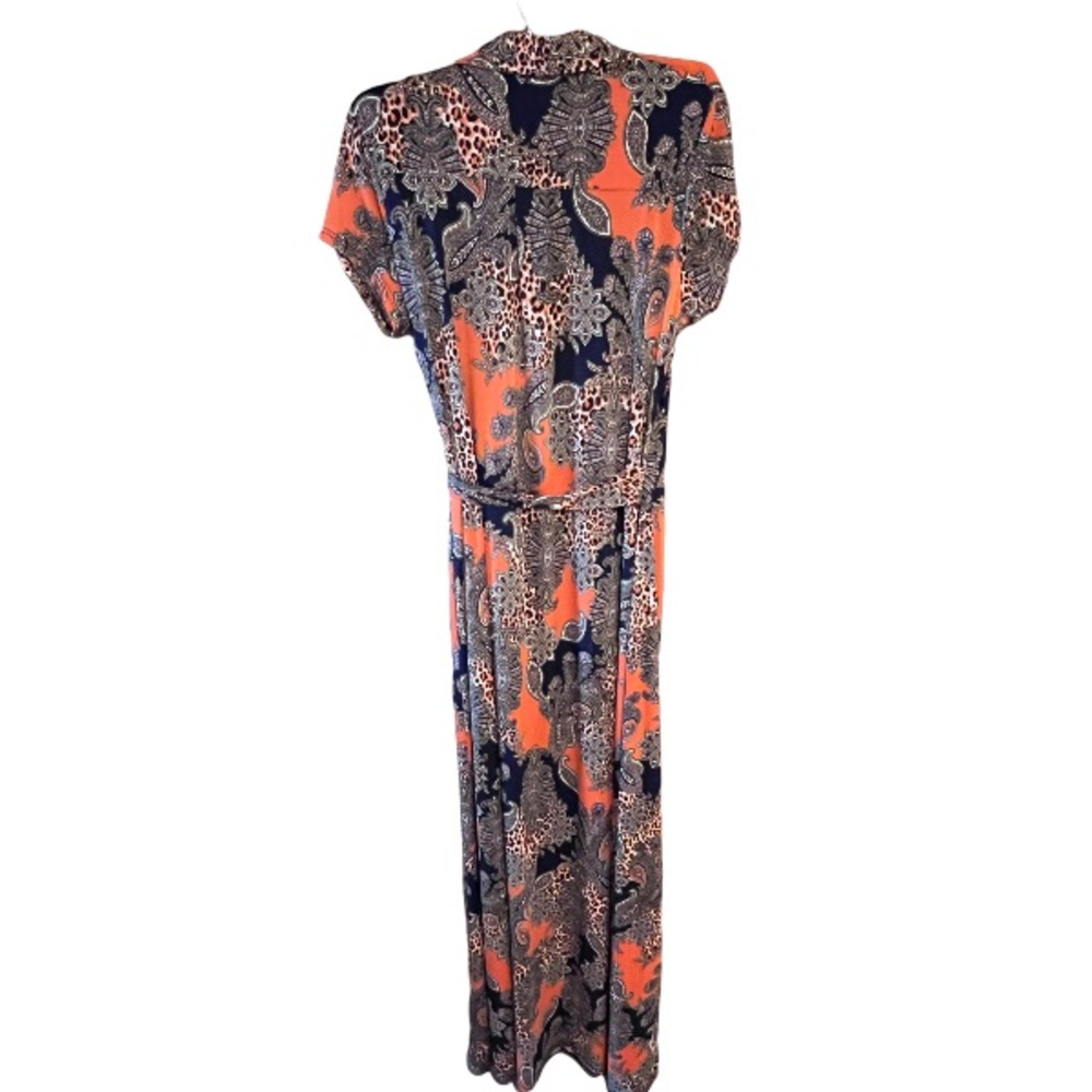 Mixed media MAXI DRESS by S-Twelve Size Large Main colors: navy blue & o… - Picture 4 of 10